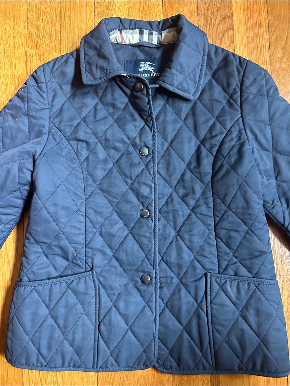 Burberry Navy Quilted Jacket (size 8)